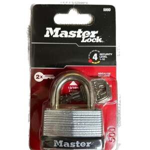 Master Lock Pad Lock Combination Silver w/ Black Face (lot of 2)